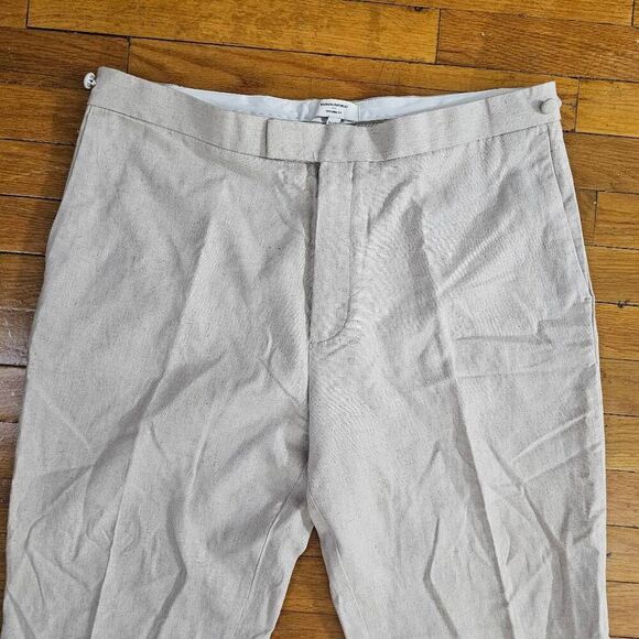Banana Republic Herringbone Linen Suit Pants Natural Beige 36x3 - Picture 3 of 10